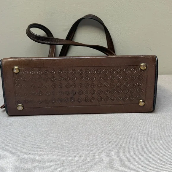 Vintage Mexican Tooled Leather Purse Mayan Calendar and Flowers - Picture 9 of 12